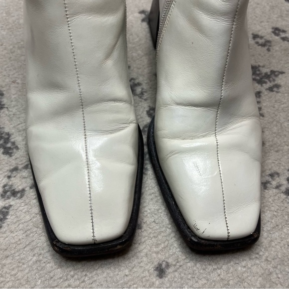 JEFFERY CAMPBELL Geist 70s Ice White Patent Leather Gogo Boots Booties - Picture 3 of 10